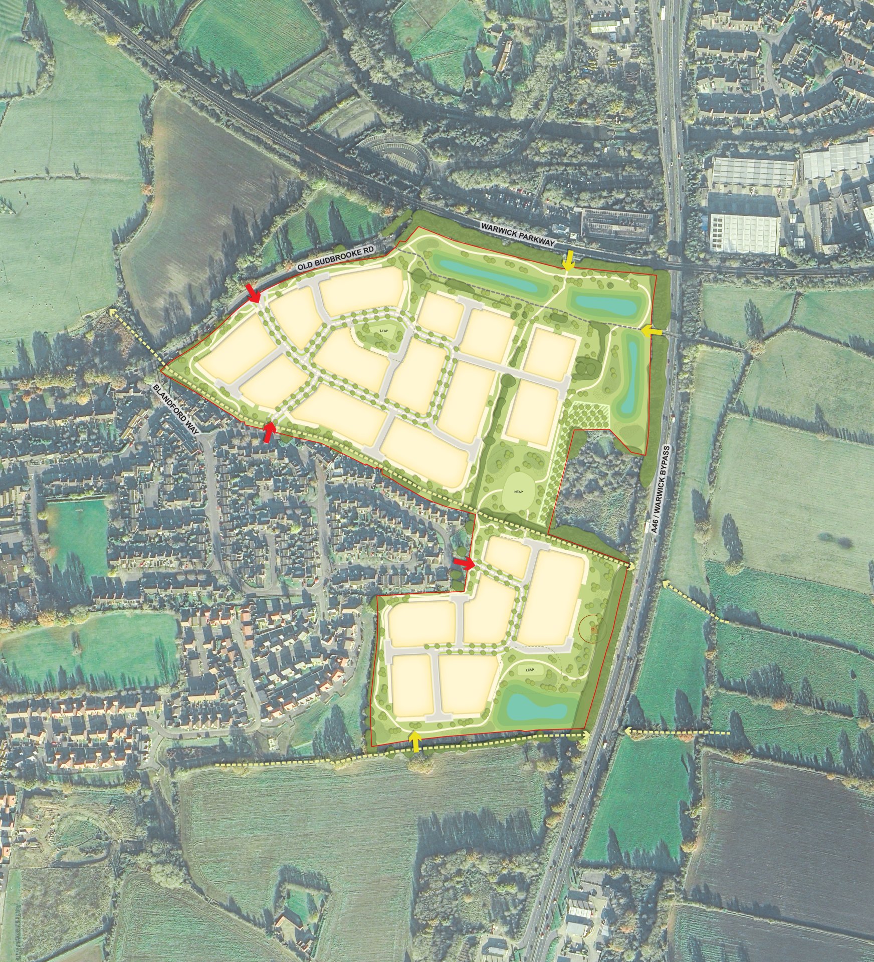 The illustrative concept layout for the new neighbourhood