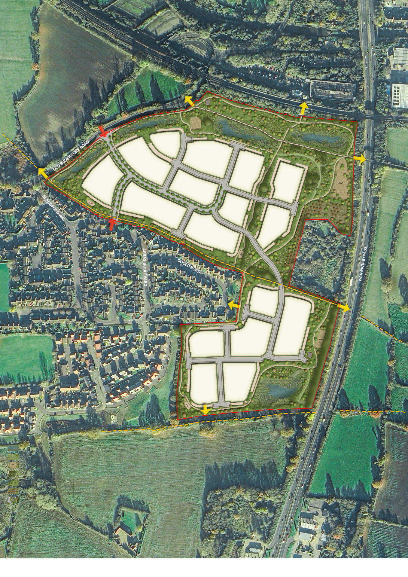 The illustrative concept layout for the new neighbourhood